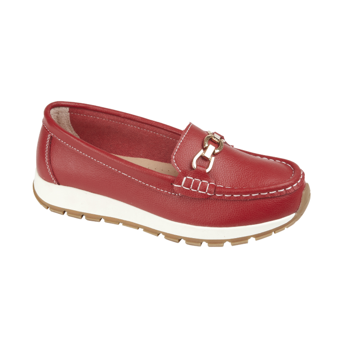 Jo and Joe ladies leather comfy flat shoe new collection red £24.99 plus postage