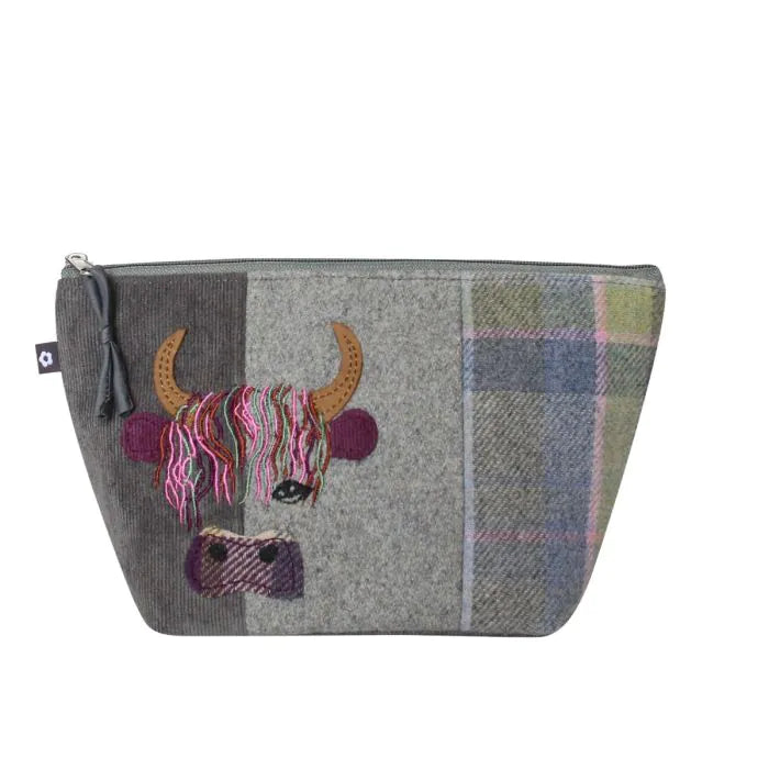 Earth squared highland cow make up bag