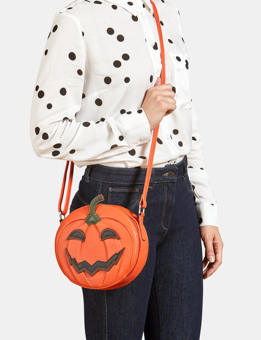 Yoshi pumpkin leather handbag