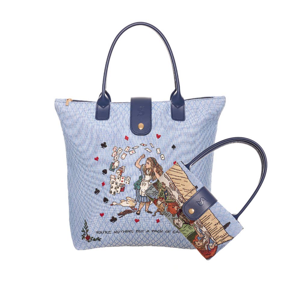 Alice in Wonderland nothing but a pack of cards folding bag