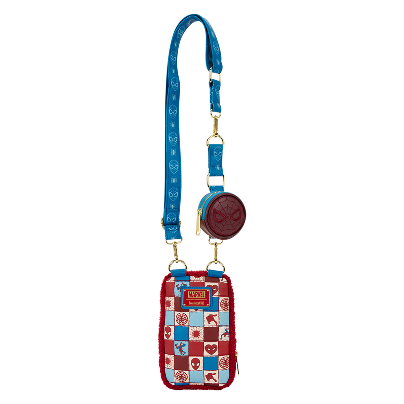 Loungefly 2025 Spider-Man Sherpa Cell Phone Crossbody Bag with Coin Bag