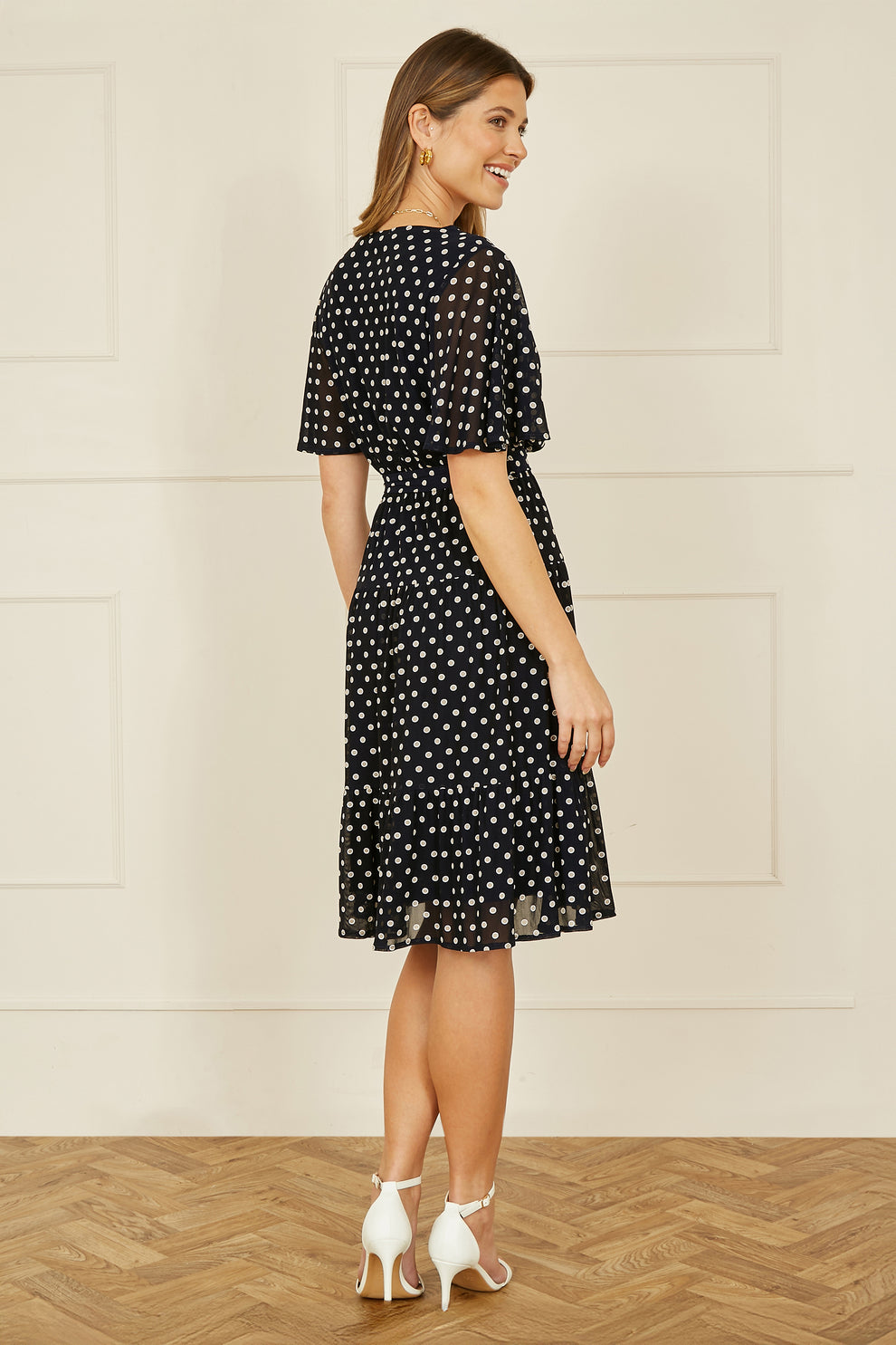 navy polka dot skater dress No Boundaries Dresses | New No Boundaries Juniors Large 11/13 Navy Off Shoulder Polka Dot Skater Dress | Color: Blue/White | Size: Lj