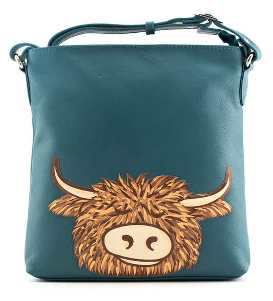Mala Bella head crossbody bag teal