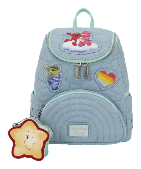 Loungefly - Care Bears x Sesame Street Denim Mini Backpack