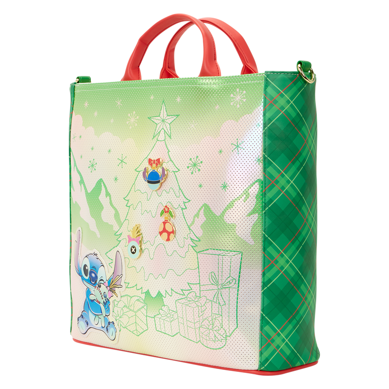 Loungefly 2025 lilo& Stitch Holiday Tote Pin Trader Crossbody Bag