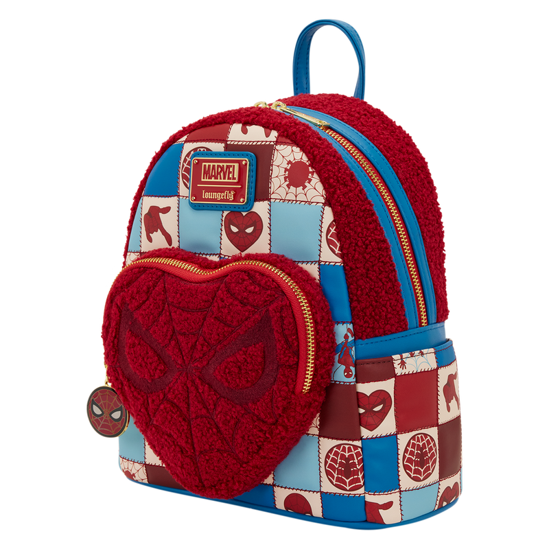 Loungefly 2025 Spider-Man Sherpa Heart Mini Backpack