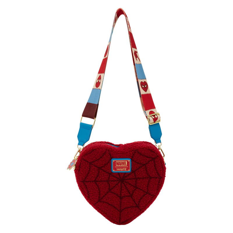 Loungefly 2025 Spider-Man Sherpa Heart Shaped Crossbody Bag