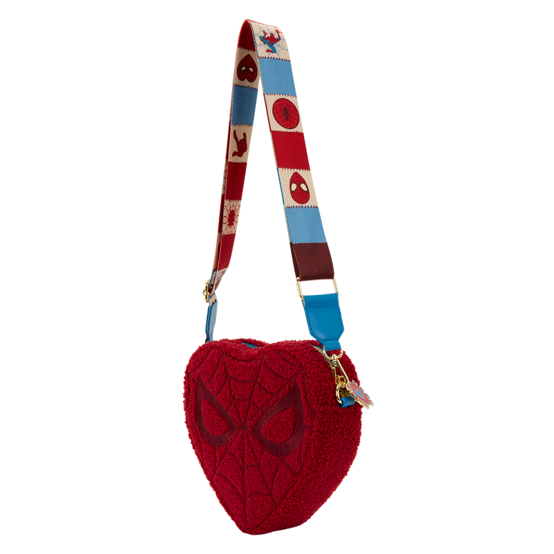 Loungefly 2025 Spider-Man Sherpa Heart Shaped Crossbody Bag