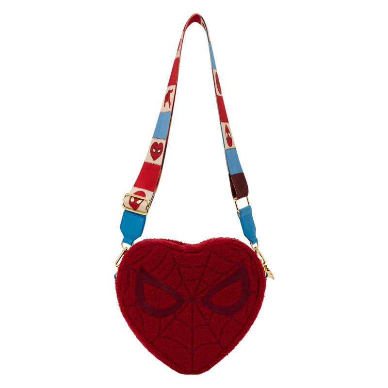 Loungefly 2025 Spider-Man Sherpa Heart Shaped Crossbody Bag