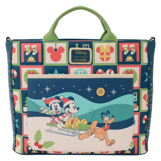 Loungefly 2025 Mickey & Friends Holiday Convertible Backpack & Tote Crossbody Bag