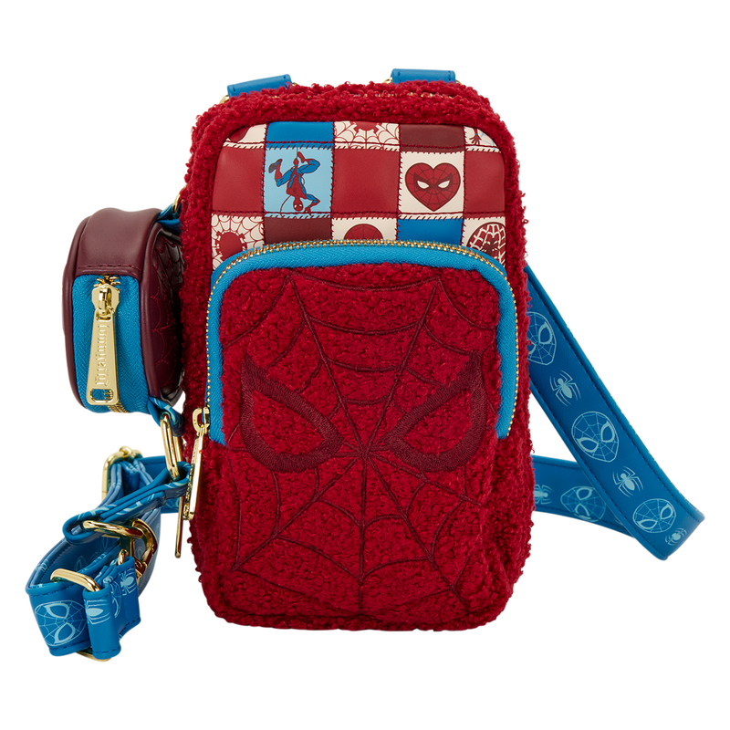 Loungefly 2025 Spider-Man Sherpa Cell Phone Crossbody Bag with Coin Bag