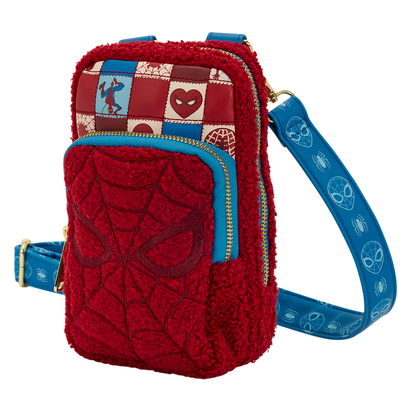 Loungefly 2025 Spider-Man Sherpa Cell Phone Crossbody Bag with Coin Bag