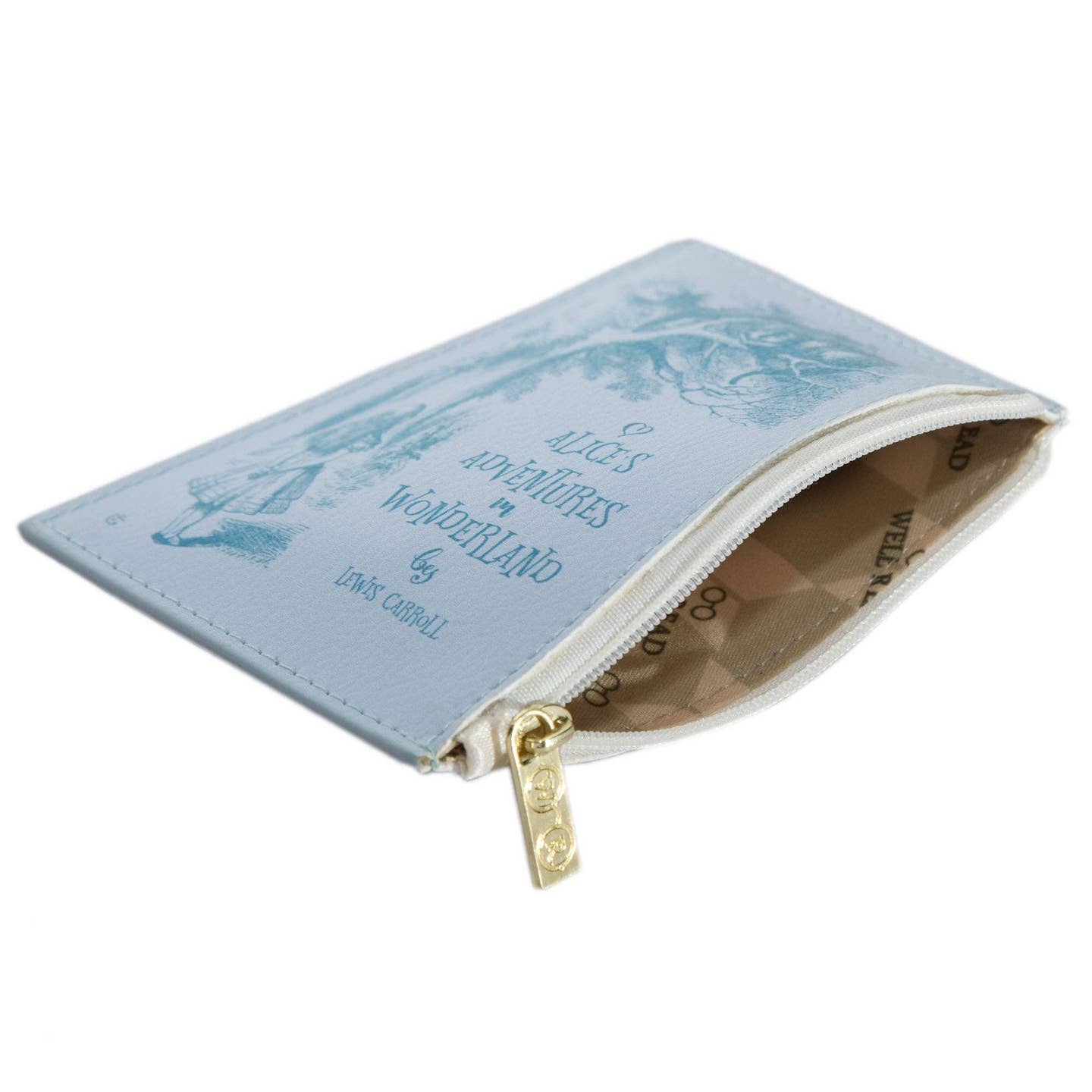 Well Read Company alice in Wonderland zip top coin purse