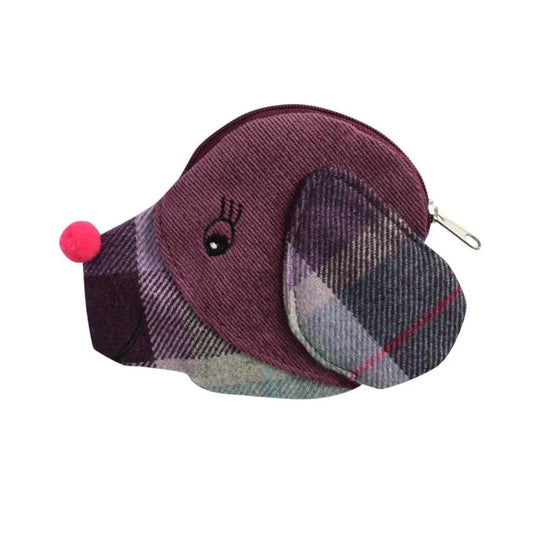 Earth squared dog tweed purse new in free uk postage