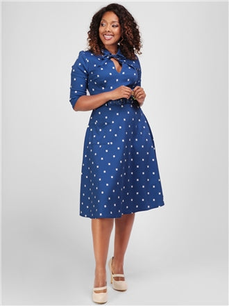 collectif darcey polka square swing dress  post included size 10 to 16 sale £29.99