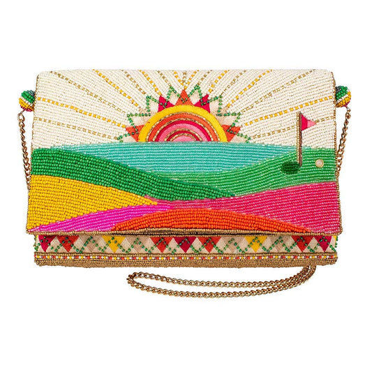 Mary frances sunrise golf crossbody clutch now available  includes insured post sale