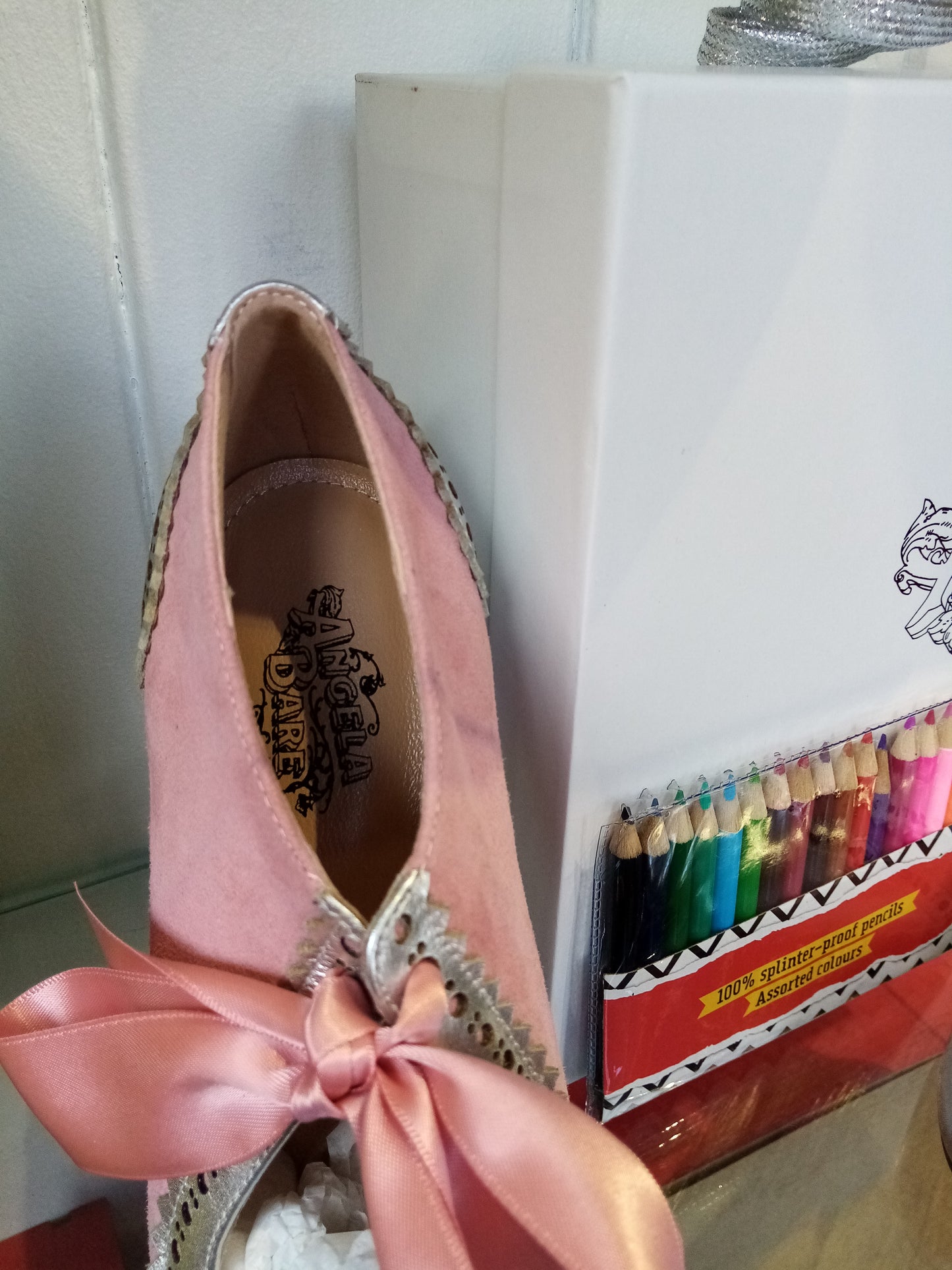 angela bare ladies shoe bespoke design Counserletta Pink sale £55