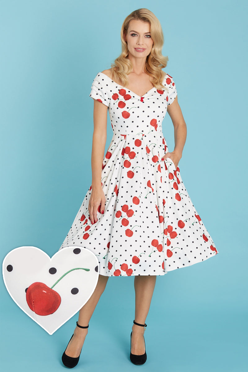 dolly and dotty claudia cherry dress post included uk 10 last one £64.95