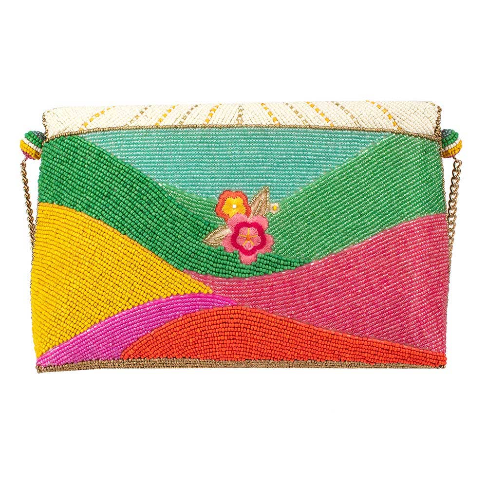 Mary frances sunrise golf crossbody clutch now available  includes insured post